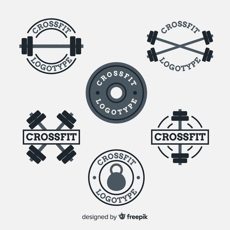 Collection of crossfit logo flat style | Free Vector #Freepik #freevector #logo #business #line #sport Fitness Logo Ideas, Healthy Branding, 30 Day Challenge Fitness, Crossfit Logo, Logo Fitness, Fitness Branding, Challenge Fitness, Uniform Jacket, Gym Logo