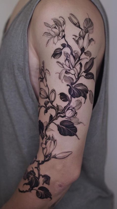 Cover Ups Tattoo, Botanical Tattoo Design, Lilac Tattoo, Dinosaur Tattoo, Magnolia Tattoo, Tulip Tattoo, Lavender Tattoo, Wildflower Tattoo, Mushroom Tattoos