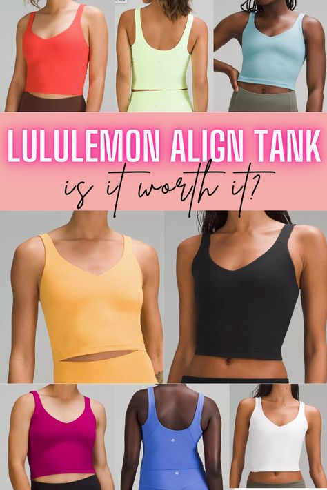 Is The Lululemon Align Tank Worth It? White Align Tank Outfit, Lululemon Align Tank Outfit, Align Tank Outfit, Align Tank, Lululemon Align Tank, Lululemon Align Leggings, Tank Outfit, Cool Tanks, Yoga Tank