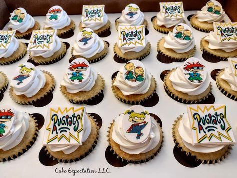 Rugrat themed cupcakes Rugrats Cupcakes, Rugrats Baby Shower Theme, Rugrats Cake, Shower 2023, 17 Birthday, Baby Shower Theme Decorations, 1st Birthday Party Themes, Bday Party Theme, Celebration Ideas