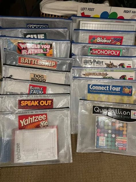 Board Game Storage Ideas, Game Storage Ideas, Rangement Caravaning, Storage Ideas For Small Spaces, Puzzle Storage, Board Game Storage, Board Game Organization, Game Organization, Organization Board