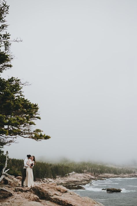 Maine Elopement Weddings, Acadia Elopement, Acadia National Park Elopement, Maine Elopement, Acadia National Park Wedding, Maine Engagement Photos, Spring Engagement Pictures, Elopement Reception, Outdoor Elopement