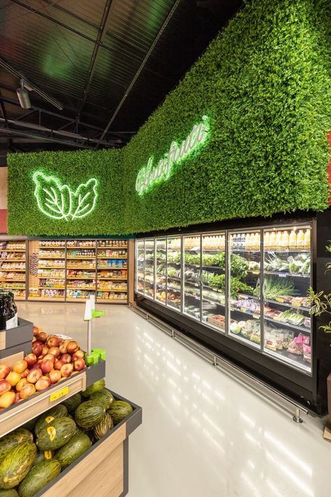 Groceries Store Design, Fruit Store Design Shops, Cool Convenience Store, Retail Fixture Design, Shop In Shop Design Retail, Supermarket Design Interior Retail, Supermarket Design Architecture, Vegetable Store Design, Grocery Store Interior Design