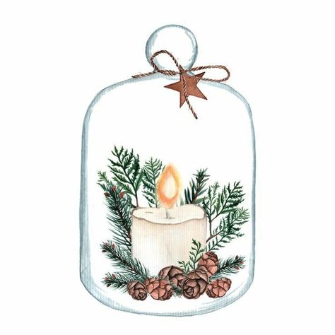 Lilin Aroma, Painted Christmas Cards, Christmas Card Art, Watercolor Christmas Cards, Diy Christmas Cards, Christmas Drawing, Christmas Postcard, Watercolor Drawing, Christmas Paintings