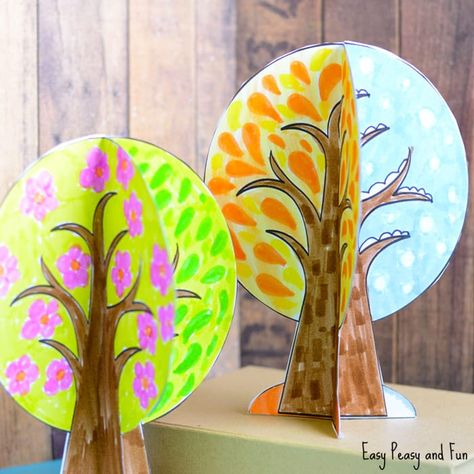 We have a wonderful four seasons tree craft template to share with you, this one can fold nicely into a 4 seasons book or you can assemble it together to stand on it’s own. Print our template, there are more versions, and have the kids get creative with their seasons. *this post contains affiliate links* … Four Seasons Tree Craft, Seasons Tree Craft, Seasons Kindergarten, Season Craft, Four Seasons Tree, Four Seasons Art, Witch Craft Works, Free Printable Crafts, Seasons Activities