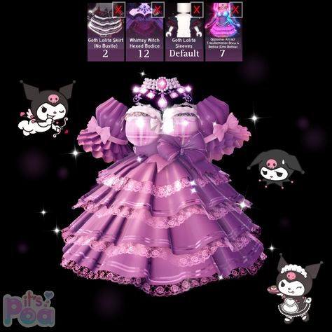 Royale High Concepts, Outfits Hacks, Rh Combos, Kuromi Outfit, Rh Hacks, Royals High, Royale High Journal Ideas, Royal High Outfits Ideas Cheap, Rh Design