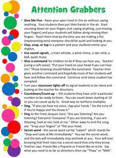 Teaching Classroom Management, Attention Grabber, Attention Grabbers, Attention Getters, Substitute Teaching, Classroom Behavior Management, Classroom Management Ideas, Behaviour Management, School Success