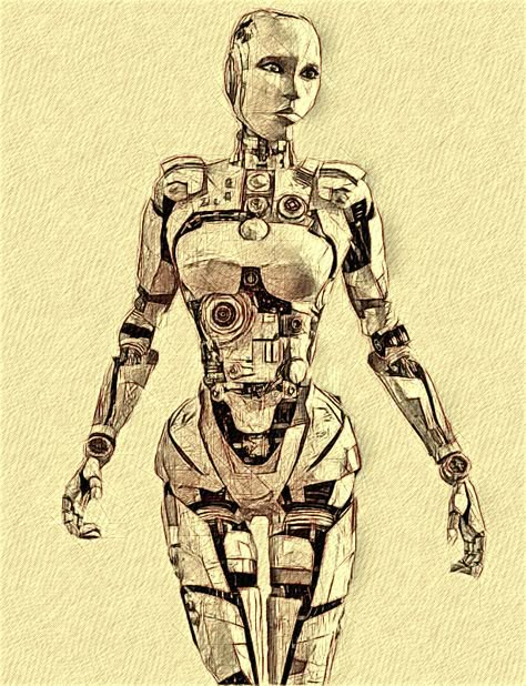 Robot Humanoid Concept Art, Humanoid Robot Art, Robot Person, Humanoid Robot Concept Art, Robot Anatomy, Robot Humanoid, Robot Painting, Future Robots, Human Painting