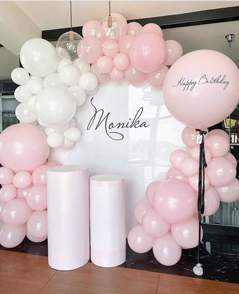 Birthday Ballon Decorations, Happy Birthday Doodles, Pink Birthday Decorations, Butterfly Birthday Party Decorations, Silver Party Decorations, Deco Ballon, Birthday Room Decorations, Hello Kitty Birthday Party, Butterfly Birthday Party