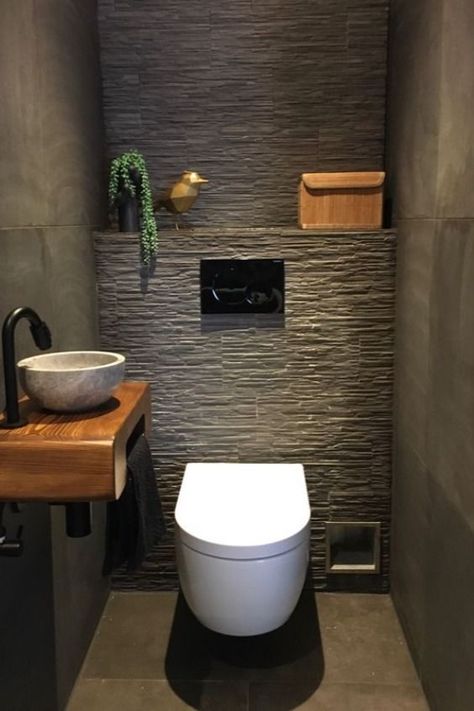 Small Toilet Design, Small Downstairs Toilet, Small Bathroom Design Ideas, Modern Small Bathroom, Toilet And Bathroom Design, Toilet Room Decor, Small Toilet Room, Modern Small Bathrooms, Restroom Design