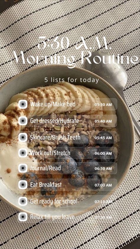 5:30 Am Morning Routine, 5:30 Morning Routine, 5 30 Am Morning Routine, 4:30 Am Morning Routine, 4am Morning Routine, Monday Morning Routine, Middle School Survival, Daily Routine Schedule, Morning Routine School