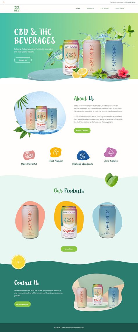 Beverage Website (Wix Website) :: Behance Beverage Website Design, Beverage Website, Wix Website Ideas, Drink Website, Branding 2023, Wix Website Design, Moodboard Ideas, Pickle Jar, Advertising Ideas