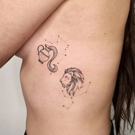 Looking To The Stars With Zodiac Tattoos • Tattoodo Leo Tattoo Ideas, Small Leo Tattoo, Leo Lion Tattoos, Leo Sign Tattoo, Phoenix Tattoo Feminine, Leo Zodiac Tattoos, Leo Tattoo Designs, Leo Tattoo, Astrology Tattoo