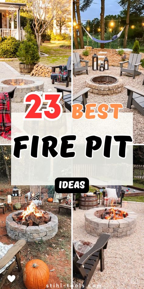 Discover how to create a stunning and cozy backyard with these 23 fire pit ideas. From simple, budget-friendly designs to elegant outdoor seating areas, these fire pits offer the perfect blend of style and functionality. Transform your garden or patio into a warm and inviting space. Diy Fire Pits, Backyard Firepit Area, Backyard Fire Pit Ideas, In Ground Fire Pit, Diy Fire Pit Ideas, Cinder Block Fire Pit, Outdoor Fire Pit Area, Fire Pit Garden, Brick Ovens