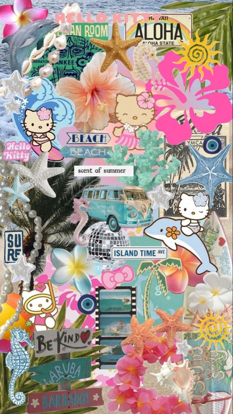 Nature Vibes Quotes, Nature Vibes, Vibes Quotes, Summer Retro, Vintage Nature, Beach Summer, Hello Kitty, Kitty, Collage