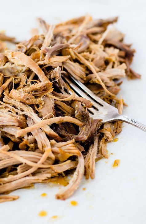 Juicy, Citrus Shredded Pork, slow-cooker option {paleo, gluten-free, dinner} Cuban Pulled Pork, Pulled Pork Slow Cooker, Pork Slow Cooker, Fresh Ham, Pork Adobo, Pork Shoulder Roast, Paleo Recipe, Instant Pot Pork, Shredded Pork