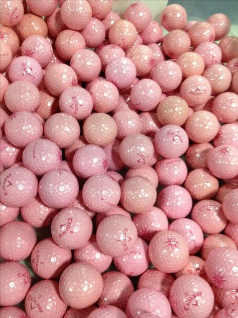 Golf Asethic Wallpaper, Golf Balls Aesthetic, Golf Pink Aesthetic, Pink Golf Balls, Girly Golf Aesthetic, Pink Golf Clubs, Pink Golf Bag, Golf Astethic, Golf Aesthetic