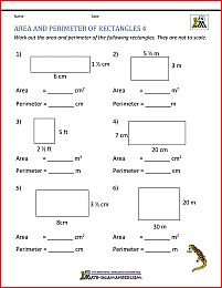 Grade 5 Math Worksheets, Area And Perimeter Worksheets, Area Worksheets, Mental Maths Worksheets, Math Fact Worksheets, Perimeter Worksheets, Free Printable Math Worksheets, 4th Grade Math Worksheets, 3rd Grade Math Worksheets