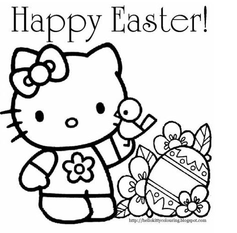 Hello Kitty Easter Coloring Page Easter Coloring Pictures, Hello Kitty Easter, Free Easter Coloring Pages, Easter Coloring Sheets, Easter Bunny Colouring, Hello Kitty Imagenes, Hello Kitty Colouring Pages, Images Hello Kitty, Disney Easter