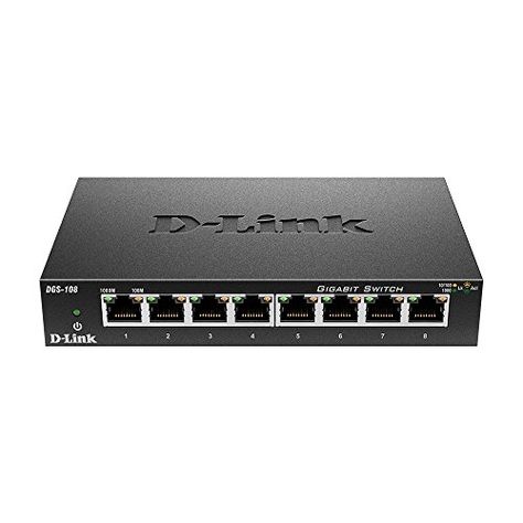 DLink 8 Port Gigabit Unmanaged Metal Desktop Switch DGS108 -- Check out this great product. (Note:Amazon affiliate link) Twisted Pair, Network Switch, Green Technology, Logitech, Mini Speaker, Bose Soundlink Mini, Gopro, Computer Accessories, Router