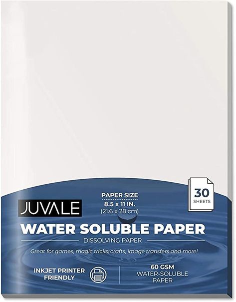 Amazon.com : Water Soluble Dissolving Paper, Letter Size, Printer Friendly (8.5 x 11 In, 30 Sheets) : Office Products Best Printer, Origami Cube, Water Soluble Paper, Spy Party, Best Printers, Health Tools, Hp Printer, Seo Agency, Secret Messages