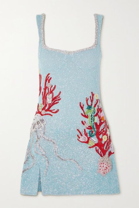 Clio Peppiatt, Net A Porter, The Ocean, Mini Dress, Red, Blue, White