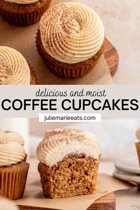 Winter Flavor Cupcakes, Winter Desserts Easy, Coffee Cupcake, Homemade Cupcake Recipes, Homemade Cake Mixes, Best Easy Dessert Recipes, Coffee Buttercream, Winter Dessert Recipes, Fun Cupcake Recipes