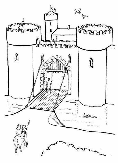 Como dibujar 2.0 - Casas/Ciudades/Castillos - Wattpad Castle Coloring Page, Castle Crafts, Coloring Pages For Teenagers, Medieval Crafts, Castle Drawing, Roi Arthur, Magic Treehouse, Medieval History, Quiet Time