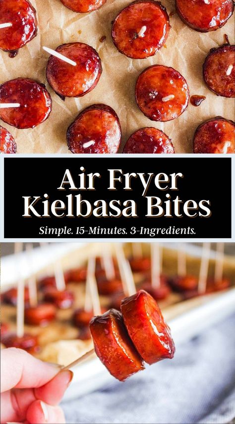 Air Fryer Recipes Kelbasa, Keilbasa Recipes Air Fryer, Polish Sausage Air Fryer, How To Cook Polish Sausage, Air Fryer Polish Sausage, Kielbasa In Air Fryer, Kielbasa Recipes Easy, Baked Kielbasa, Kielbasa Bites Appetizers