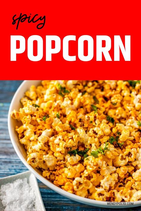 Take your popcorn to the next level with this Spicy Popcorn Recipe. This Sweet and Spicy Popcorn is perfect for your next movie night, football party, or any casual entertaining. French Onion Soup Grilled Cheese, French Frie Seasoning, Spicy Popcorn Recipes, Popcorn Recipes Savory, Cooking Popcorn, Flavored Popcorn Recipes, Spicy Popcorn, Gluten Free Popcorn, Meat Free Recipes