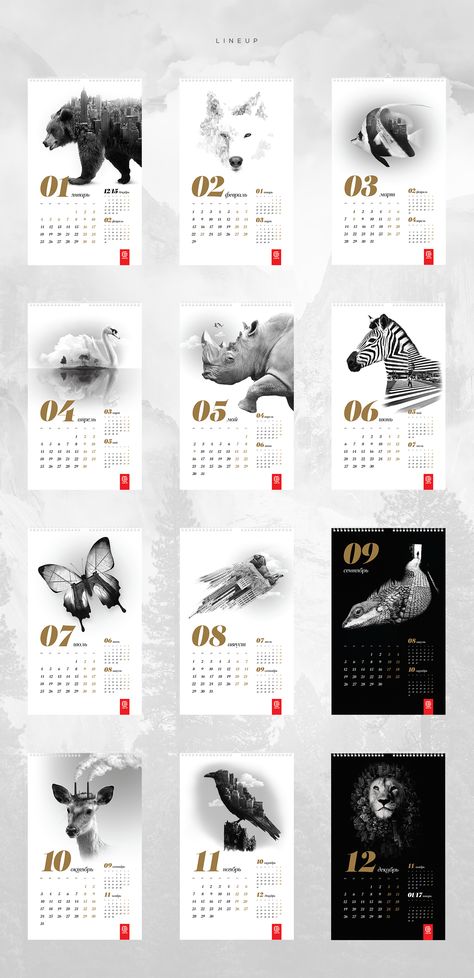 Unity 2016 / Wall calendar on Behance Graphic Design Calendar, Calendar Design Layout, Calendar Design Inspiration, Calendar Graphic, Wall Calender, Nature And Human, Wall Calendar Design, Nature Calendar, Color Knowledge