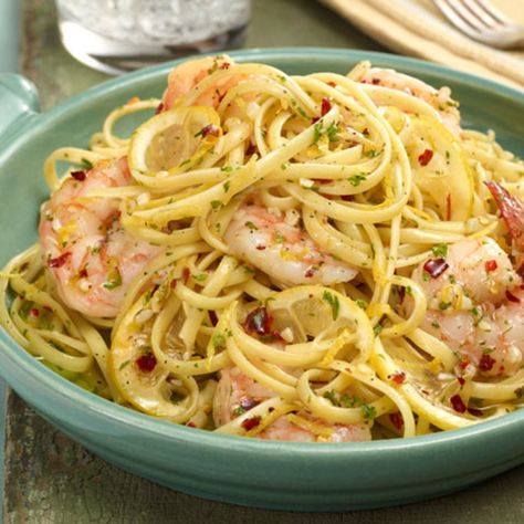 Linguine With Shrimp Scampi, Linguine With Shrimp, Shrimp Linguine Recipe, Fresh Corn Salad, Shrimp Linguine, Roasted Tomato Basil Soup, Roasted Broccolini, Linguine Recipes, Grilled Corn Salad