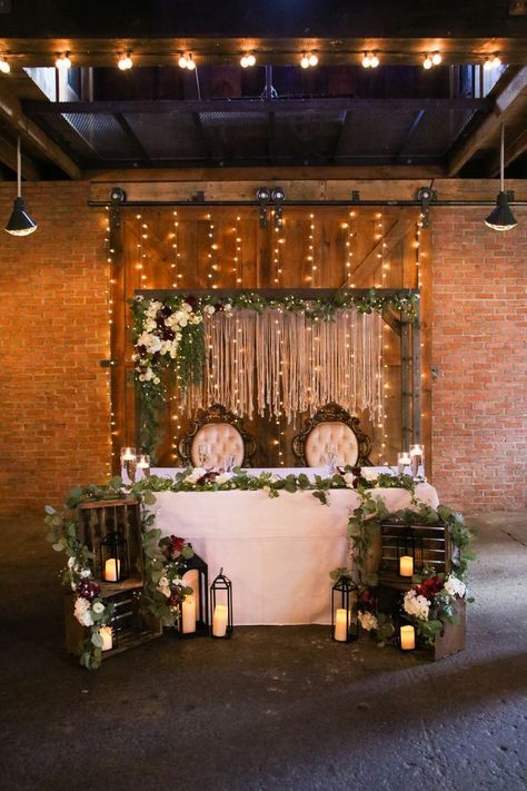 Wedding Sweetheart Table Ideas, Industrial Rustic Wedding, Boho Sweetheart Table, Sweetheart Table Ideas, Rustic Sweetheart Table, Wedding Sweetheart Table Decor, Wedding Sweetheart Table, Industrial Wedding Decor, Fall Wedding Color Schemes