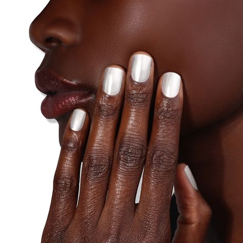 Time for winter's best-kept secret: Powder 🌨️⁠ A snow-powdered chrome polish that shines like an icy wonderland Winter Nail Colors, Chrome Nail Polish, Powder Nail Polish, Winter Mood, Chrome Nail, Chrome Nails, Powder Nails, Nail Polish Colors, Beauty Brand