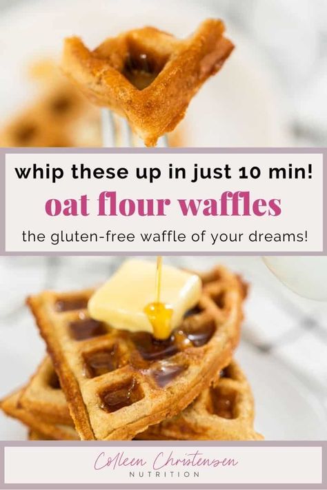 Oat Flour Waffle Recipe, Weekday Breakfast Ideas, Oat Flour Waffles, Breakfast Casserole Dishes, Blender Waffles, Mini Recipes, Beach Recipes, Oat Flour Recipes, Oat Recipes