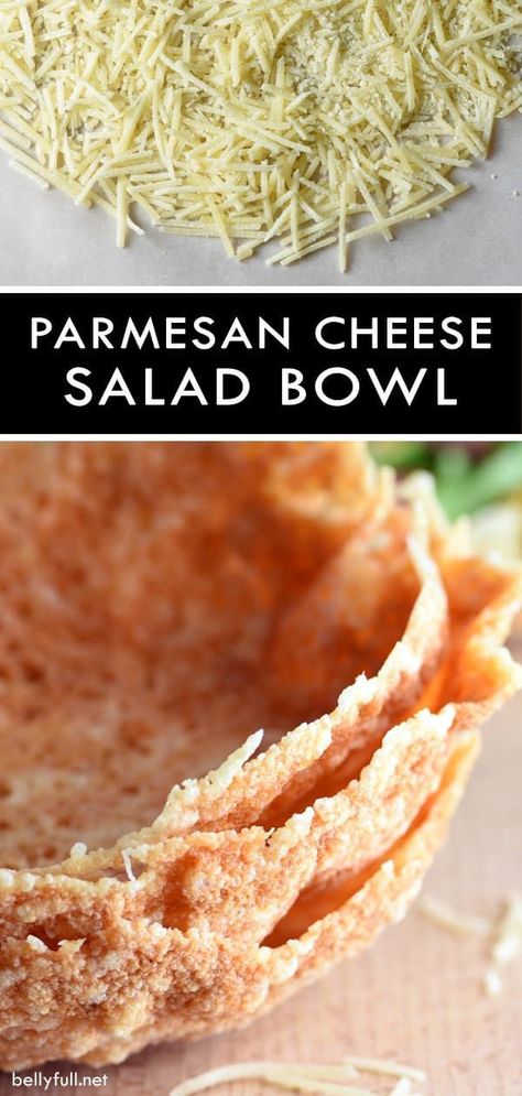 Parmesan Salad Bowls, Parmesan Cheese Bowls, Parmesan Bowls Recipe, Parmesan Bowls, Italian Shells, Cheese Bowl, Simple Lunch, Cheese Salad, Edible Food