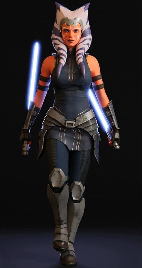 Siege Of Mandalore, Disfraz Star Wars, Mullet Hair, Wolf Cut Hair, Ashoka Tano, Blue Wolf, Photo Simple, Star Wars Fashion, Star Wars Halloween