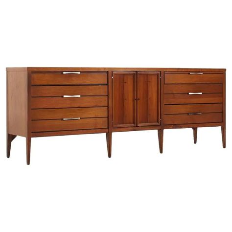 Lane Tuxedo Mid Century Walnut Lowboy Dresser For Sale at 1stDibs | low boy dresser, lane tuxedo dresser, lane 9 drawer dresser Dresser Mid Century Modern, Dresser Mid Century, Boy Dresser, Lowboy Dresser, Wall Unit Designs, Walnut Dresser, Mid Century Dresser, Mid Century Modern Dresser, Modern Vintage Furniture