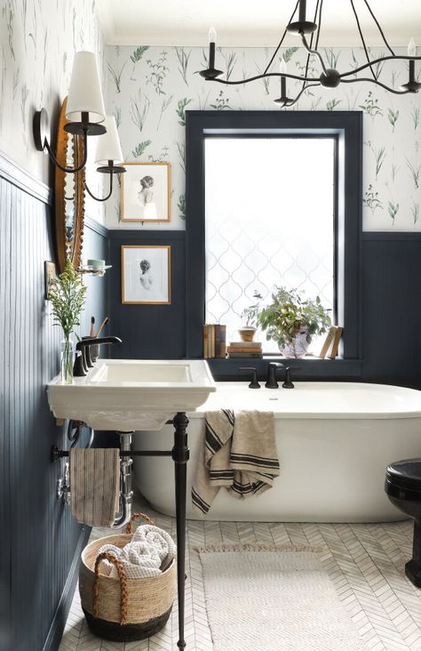 Behr Chimney, Contemporary Vs Modern, Bathrooms Inspiration, I Spy Diy, Black Toilet, Bathroom Paint Colors, Gorgeous Bathroom, The Tile Shop, Room Challenge