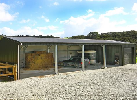 Farm Storage Shed, Farm Shed Ideas, Machinery Shed, Farm Machinery Sheds, Horse Loafing Shed, Equipment Shed, Farm Equipment Storage, Farm Storage Buildings, Farm Garage