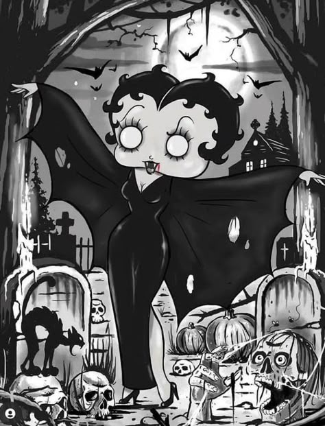 Betty Boop Posters, Betty Boop Halloween, Alice In Wonderland Diy, Betty Boop Art, Betty Boop Cartoon, Betty Boop Pictures, Retro Horror, Hello Kitty Iphone Wallpaper, Vintage Cartoon