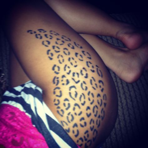 Leopard print tattoo Leopard Print Tattoo, Cheetah Print Tattoo, Animal Print Tattoo, Hip Tattoos For Girls, Cheetah Print Tattoos, Leopard Print Tattoos, Hairline Tattoos, Cheetah Tattoo, Best 3d Tattoos