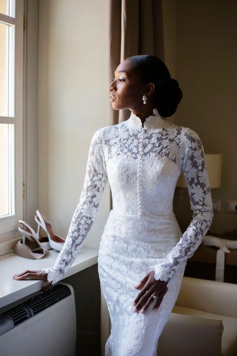 Latest Wedding Gowns, White Lace Gown, African Bridal Dress, Desi Wedding Dresses, Wedding Dress Silhouette, Modest Wedding Dress, Wedding Dress Outfit, Civil Wedding Dresses, Classy Wedding Dress