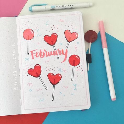 February Diary Ideas, Journal Month Page February, February Book Journal Ideas, Journaling Ideas February, 2023 Front Page Journal, February Journal Cover Page, Feb Journal Ideas, Birthday Month Journal Cover, Jornal Idea February