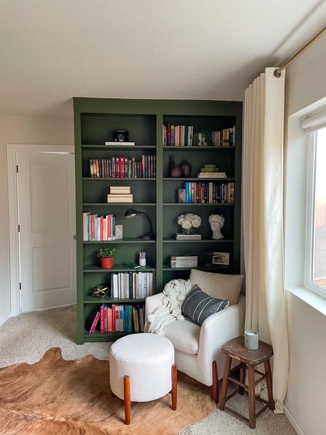 Easy IKEA Billy Bookcase Built-In Hack — Abigail Amira Home Billy Bookcase Bedroom, Ikea Decor Hacks, Billy Hack, Ikea Billy Hack, Billy Ikea, Ikea Built In, Billy Bookcase Hack, Billy Regal, Ikea Billy Bookcase Hack