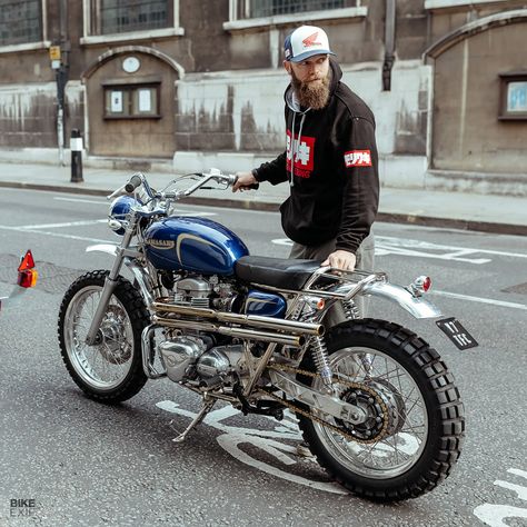 Done right: Rick Hannah’s Kawasaki W650 desert sled | Bike EXIF Cars India, Desert Sled, Stylish Bike, Triumph Bobber, Vintage Motorcycle Posters, Bike Builder, Flat Tracker, Triumph Scrambler, Bike Exif