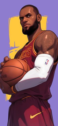 Basketball Animated, Lebron Art, Basketball Animation, Nba Drawings, Cool Basketball Pictures, Basketball Illustration, Lebron James Art, Lucas Evangelista, Cool Basketball Wallpapers