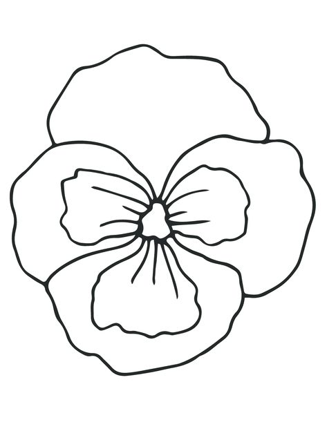 Pansy - Lol Coloring Pages Pansy Coloring Pages, Pansy Doodle, Pansy Line Drawing, Pansy Drawing Simple, Pansies Art, Printable Flower Coloring Pages, Flower Drawing Design, Angel Drawing, Emoji Art