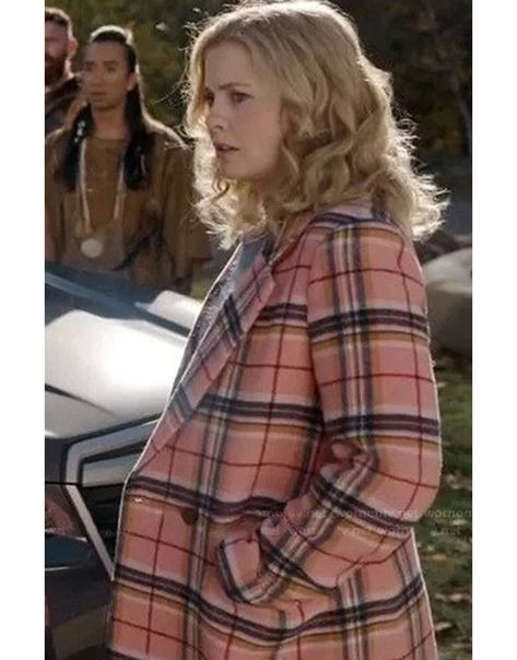 Rose Mciver Ghosts, Rose Mciver, Plaid Coat, Main Character, Pink Plaid, Women's Coat, Main Characters, Wool Blend, Coats For Women