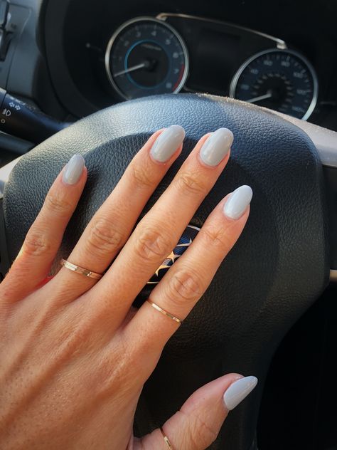 summer fuji light blue oval acrylic nails Summer Fuji Nail Color, Oval Light Blue Nails, Light Blue Oval Acrylic Nails, Sage Blue Nails, Blue Oval Acrylic Nails, Summer Nails Oval, Round Shaped Nails, Oval Acrylic Nails, Short Oval Nails